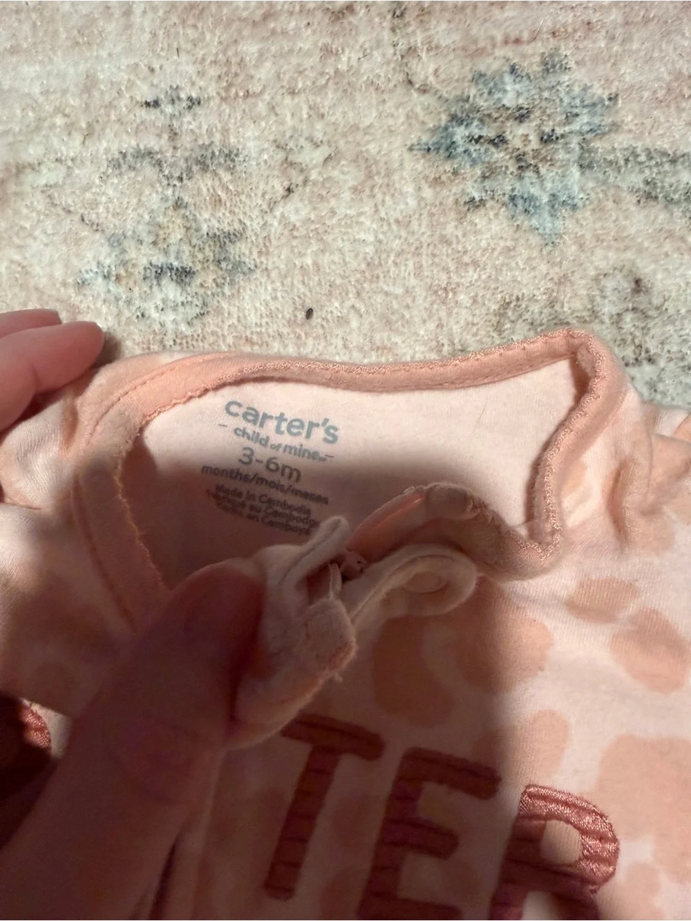 Carter's Peach Leopard 'Little Sister' Footed One-Piece